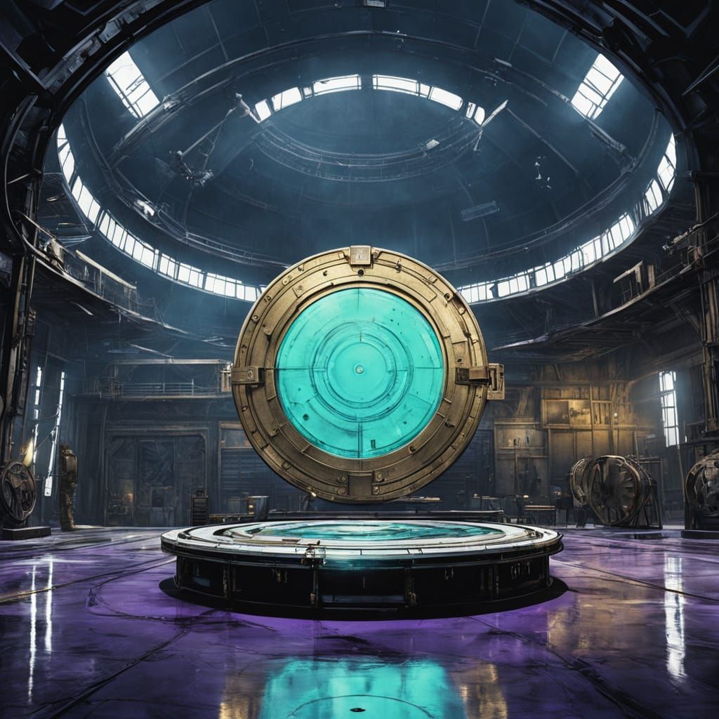 Marble Disk in Hangar, Comic Book Style