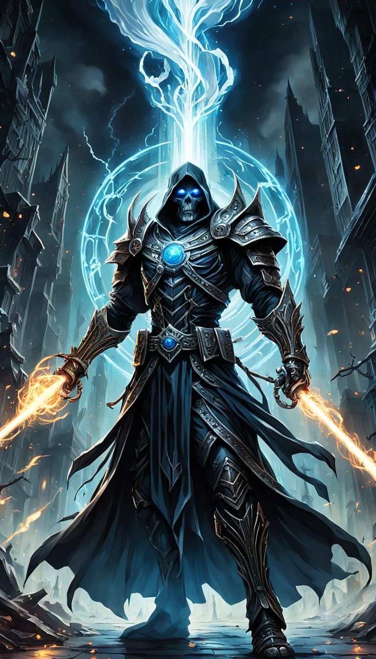 Mage Unleashes Arcane Missiles at Skeletal Warrior in Epic F...