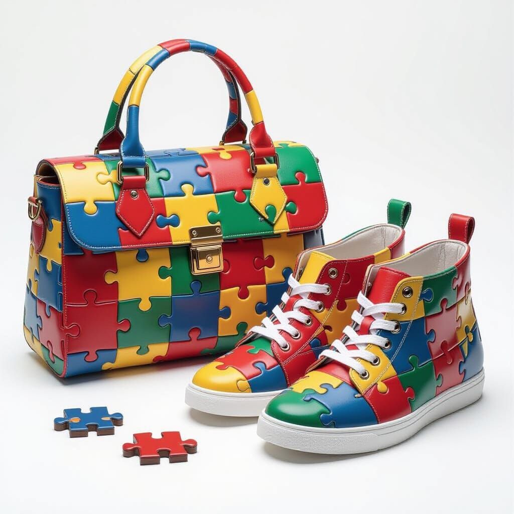 Anime Puzzle Shoes and Bag Design