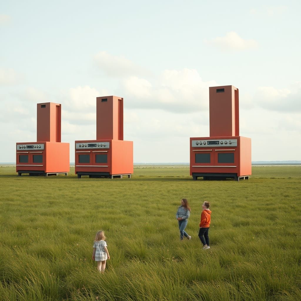 Monumental Stove Installation in a Rolling Landscape