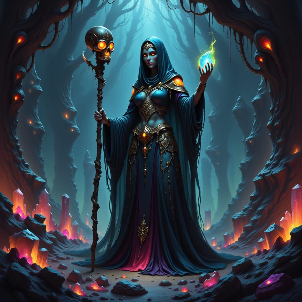 Drow Priestess Ritual in Crystal Cave