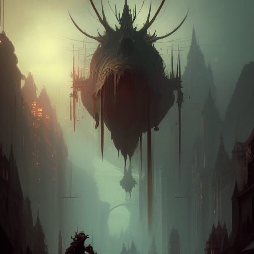 Dark Fantasy Demon Castle Concept Art