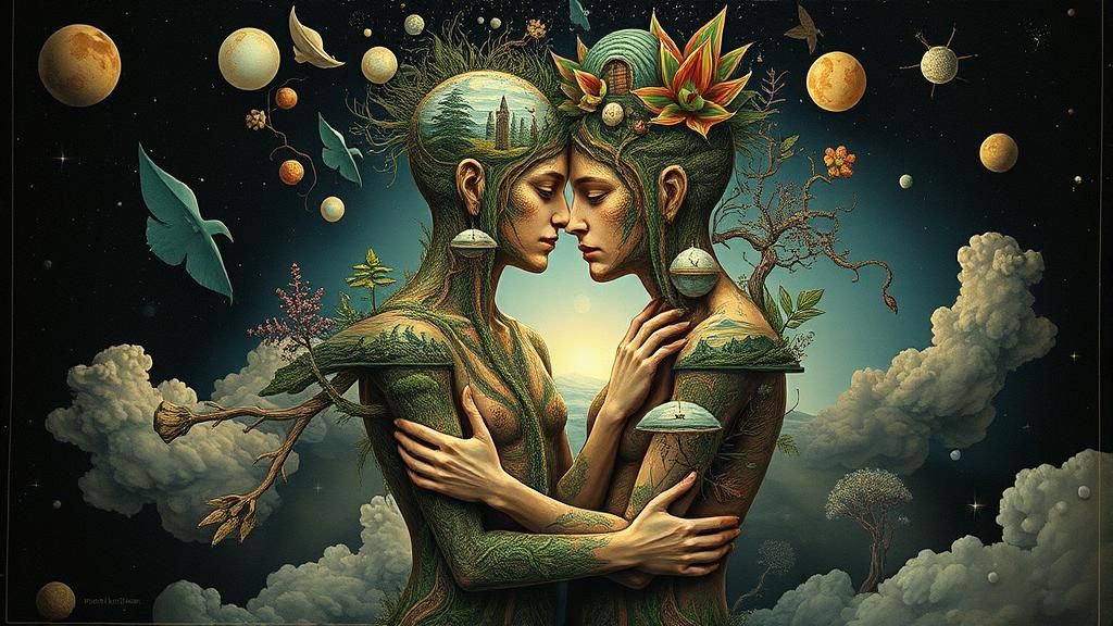 Intertwined Figures Reveal Surreal Mindscape Art