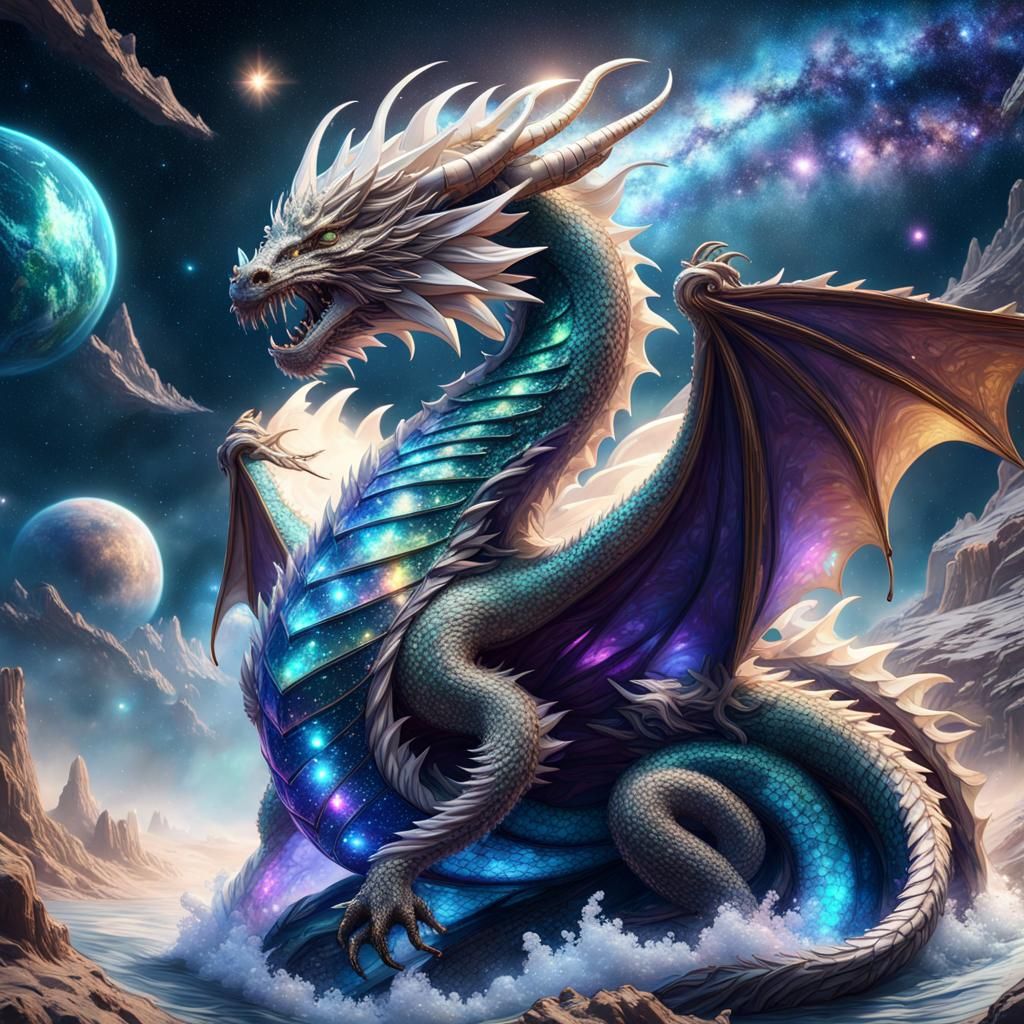 Crystal Dragon Sailing Through the Milky Way