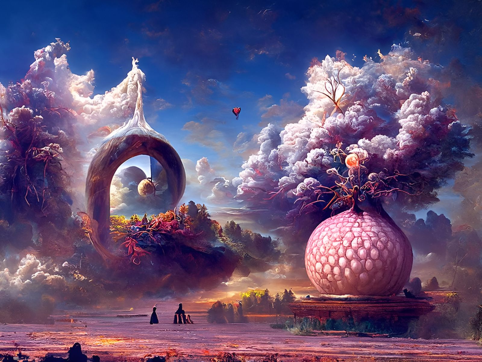 Psychedelic Surrealism Painting with Symbolic Meaning