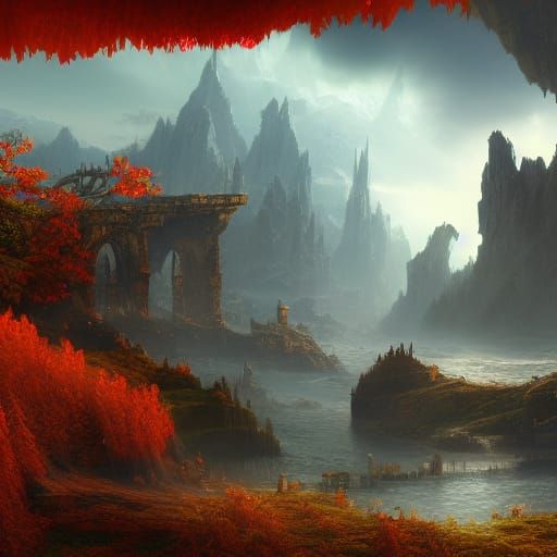 Fantastical November Scene in Detailed Matte Painting