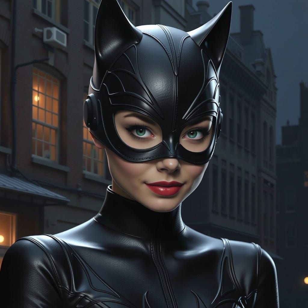 Epic Catwoman in Cinematic Dark Knight Gotham City