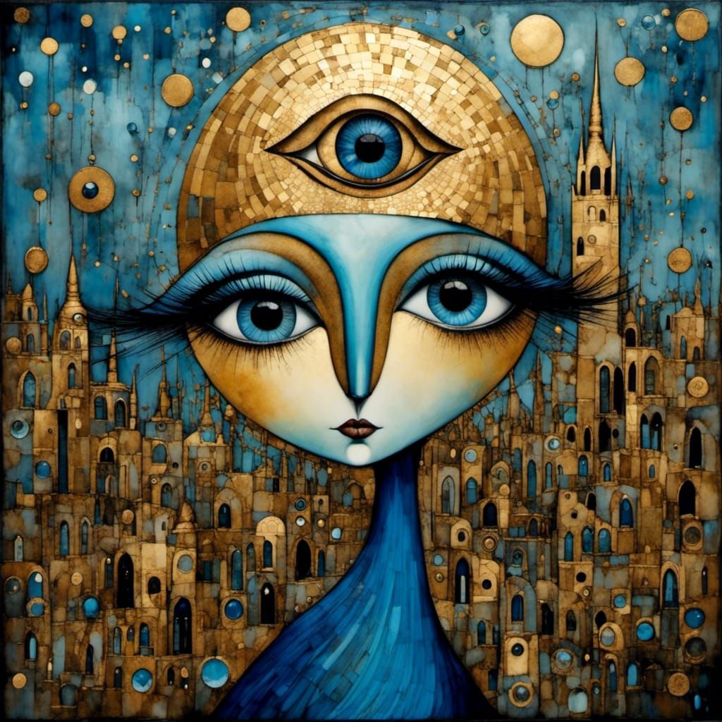 Stygian Blue Eye with Golden Outlines