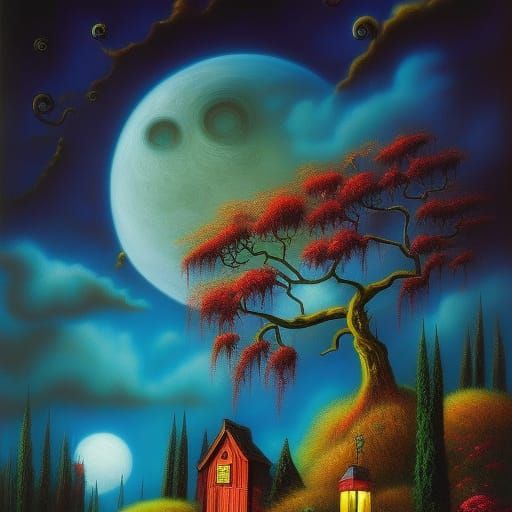 Halloween Fantasy: Wheat Fields and Storm Clouds