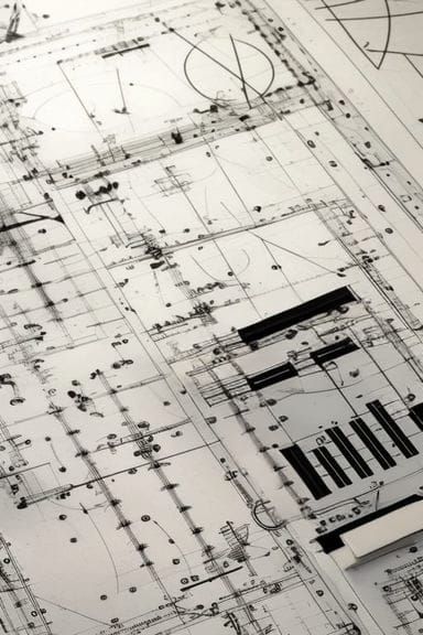 Complex Graphic Score in Analytical Art Style