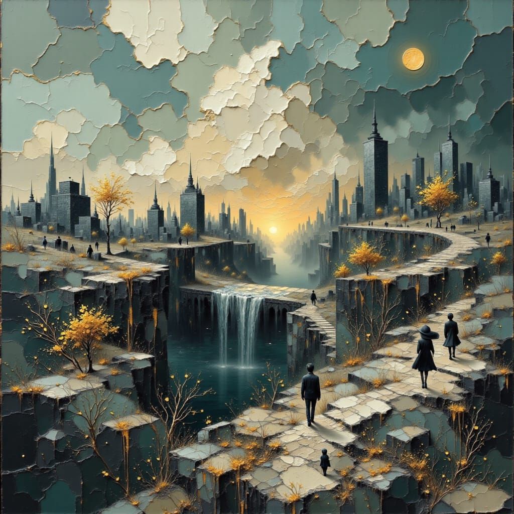 Abstract Architectural Chaos in Digital Art