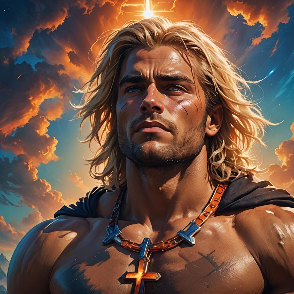 Epic Fantasy Portrait of Muscular Man in Digital Art