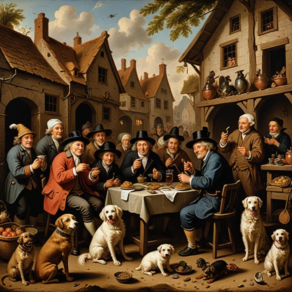 A Full Life, in the Style of Teniers