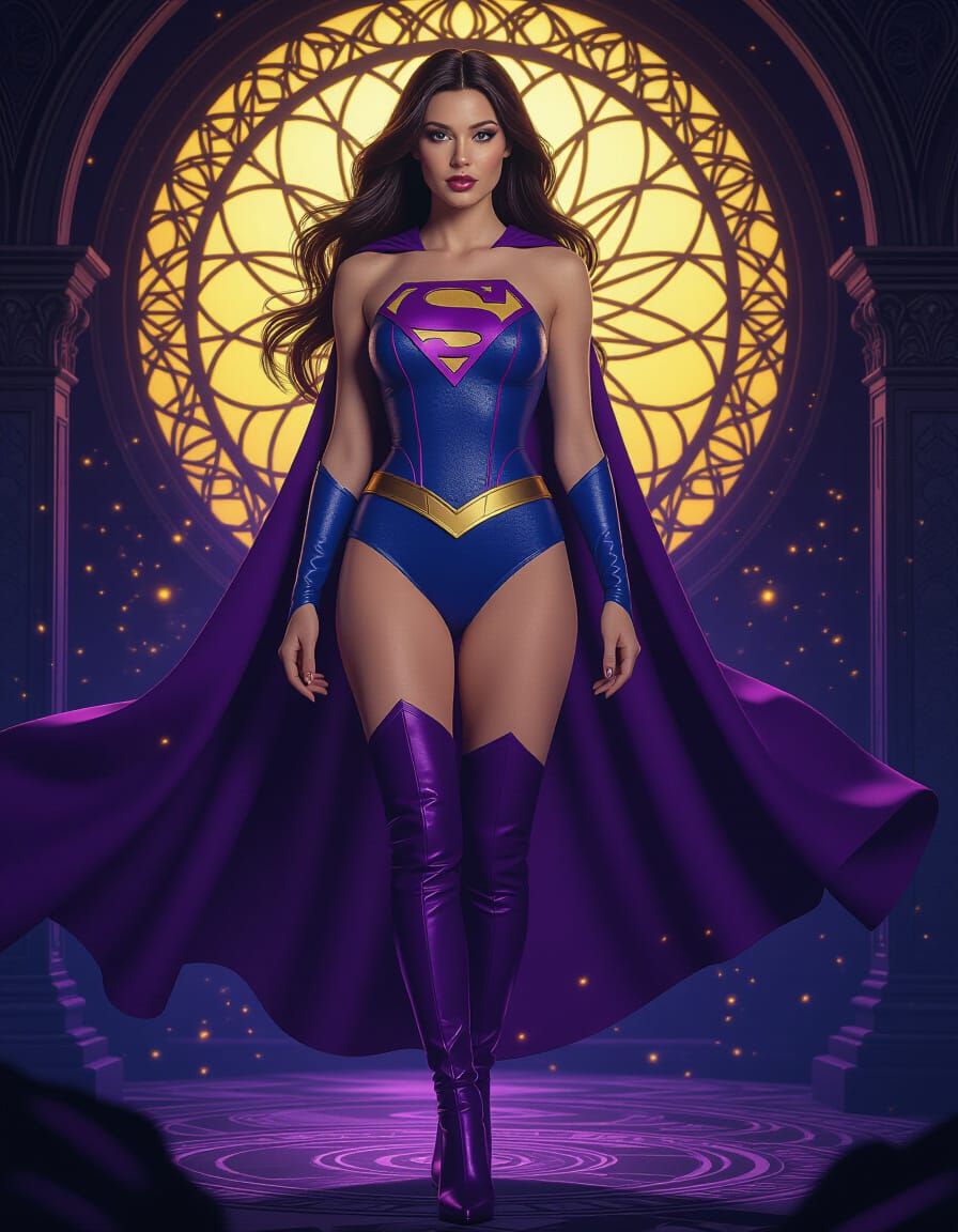 Transwoman Supergirl in Dark Fantasy, Hyper-Realistic Digita...