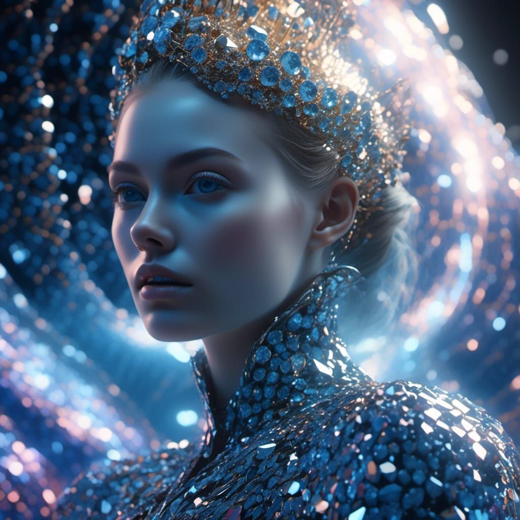 Diamond Matrix: Hyperrealistic 3D Portrait in Octane