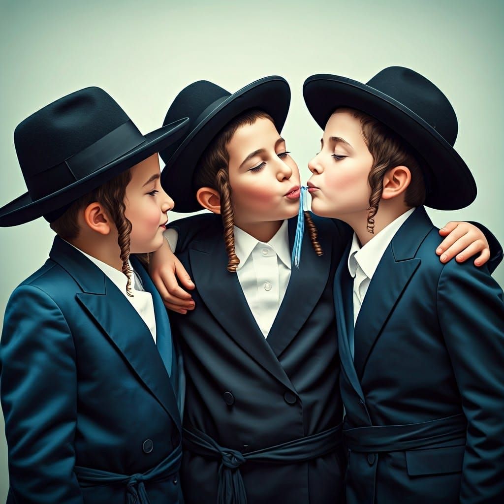 Children's Affection: A Hyper-Realistic Photograph