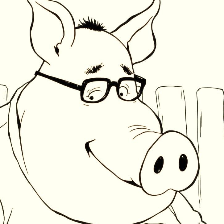 Gerard Larcher as Pig in Hergé Style
