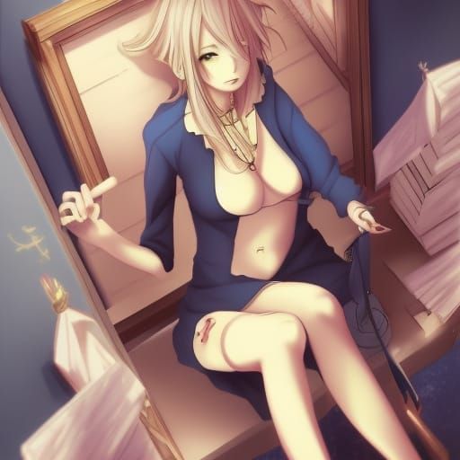 Anime Style Woman: Manga Key Visual Art