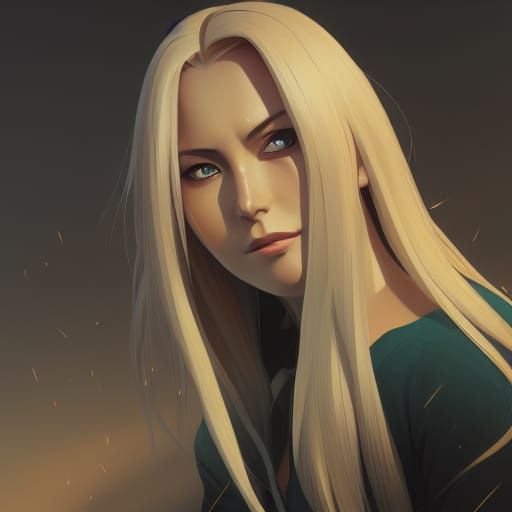 Tsunade Portrait in Art Nouveau Style