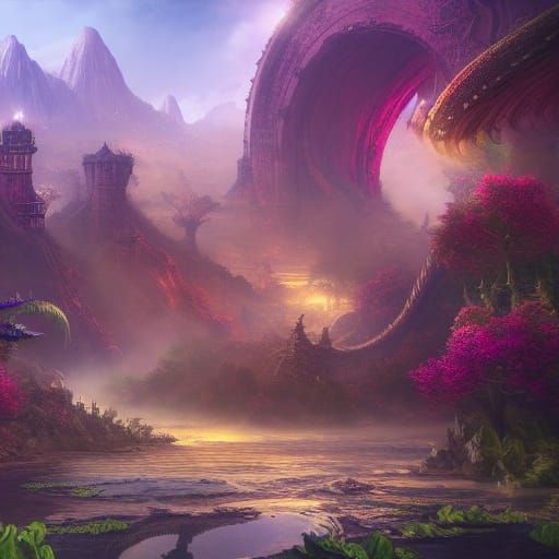 Fantastical Matte Painting in Deep Color