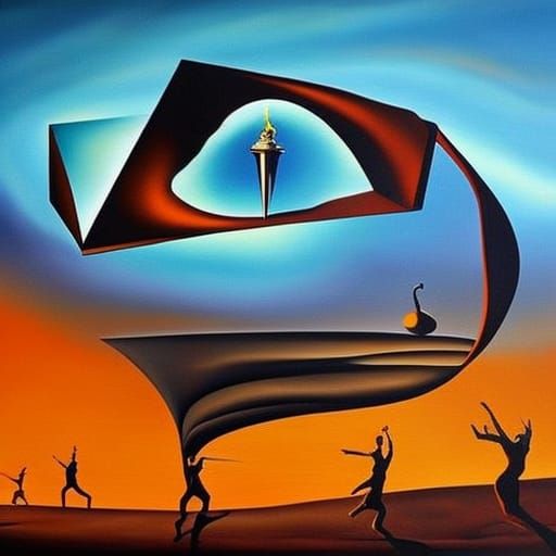 Surreal Infinite Geometry in Style of Salvador Dali