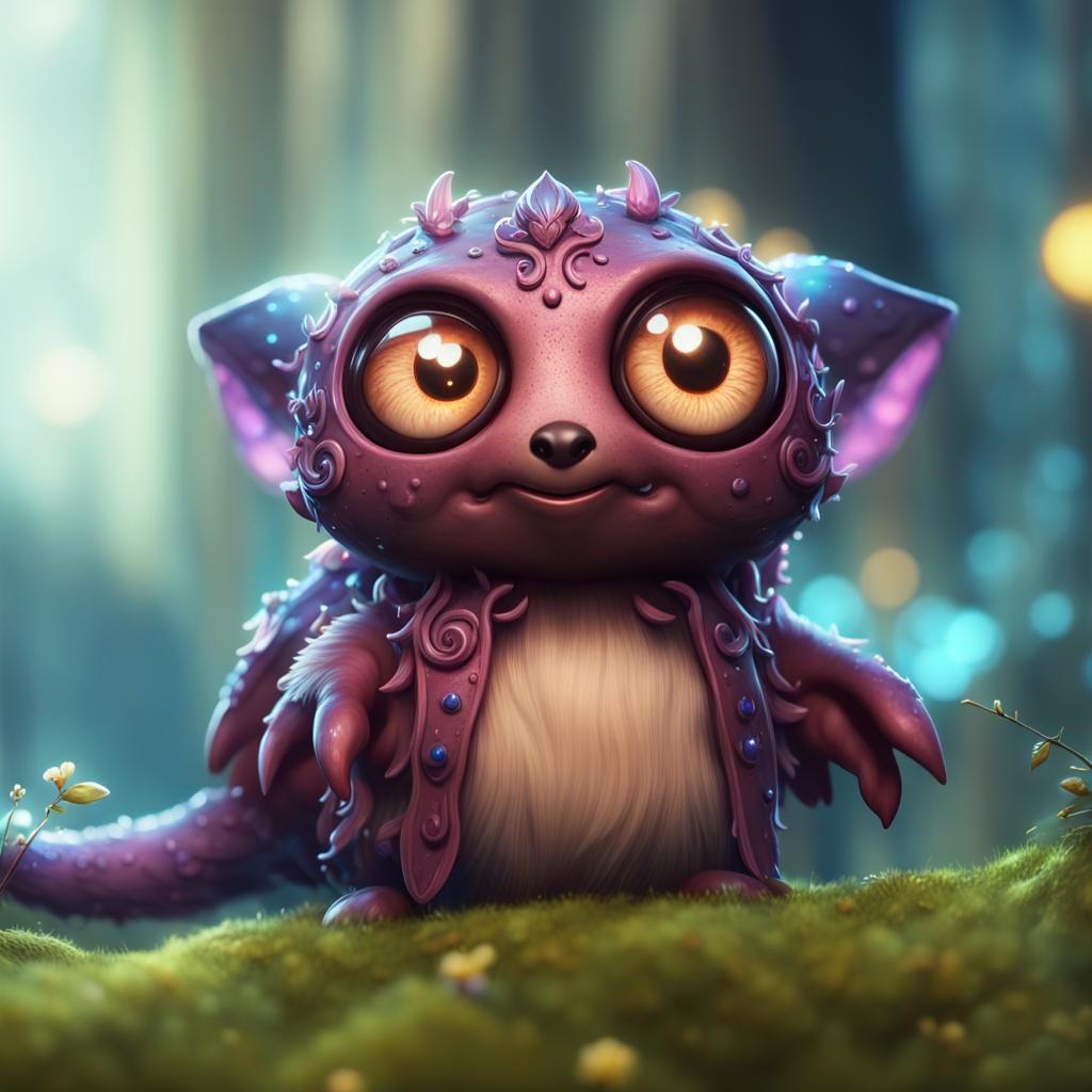 Cute Magical Critter with Sparkling Eyes