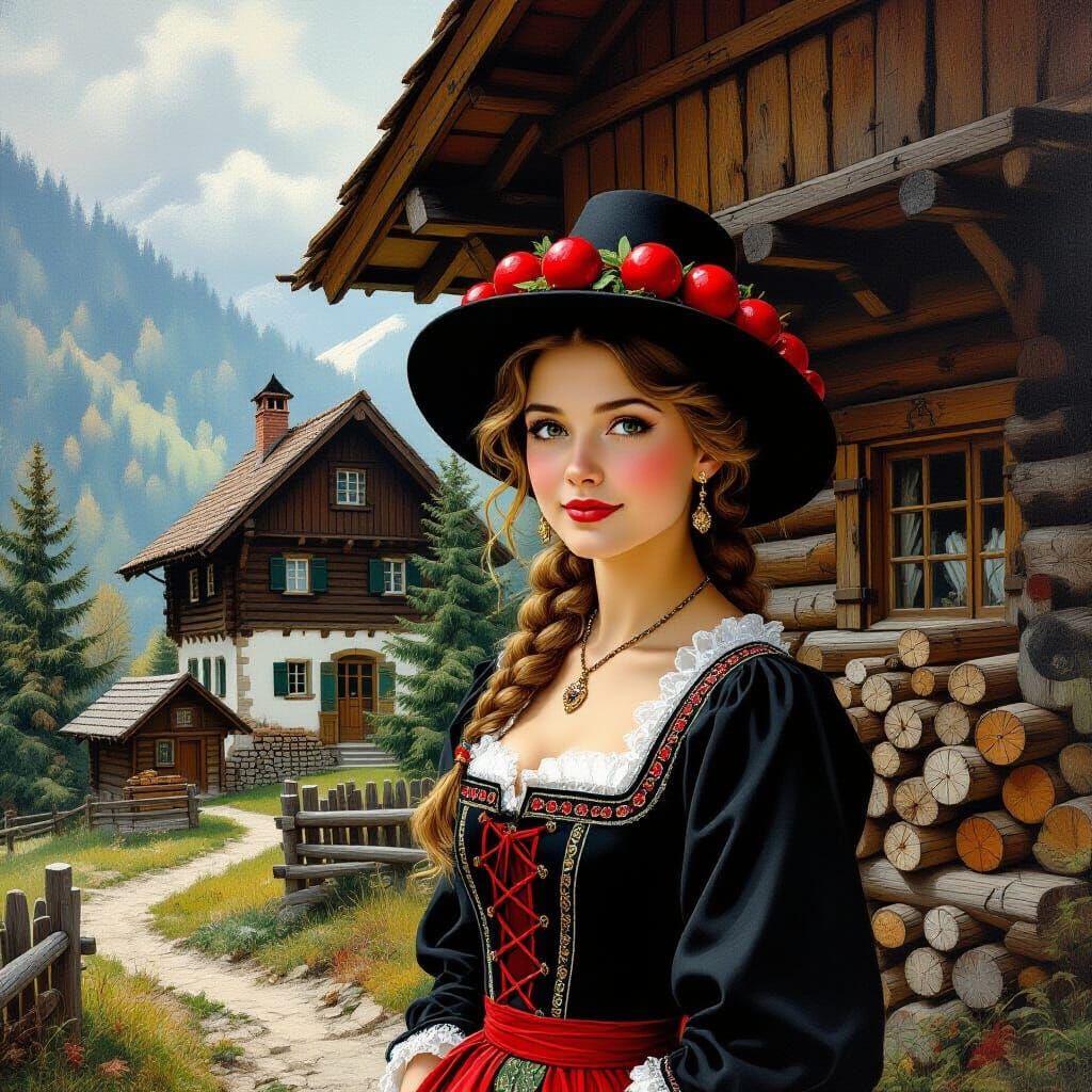 Black Forest Woman in Traditional Dress, Grzegorz Rutkowski ...