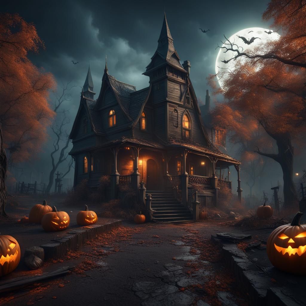Spooky Halloween Scene: Digital Matte Painting