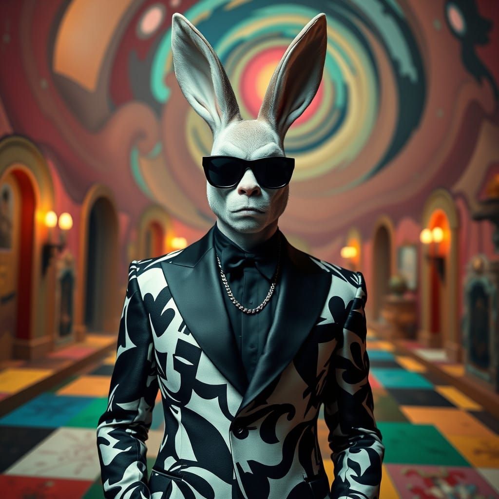 Surrealist Latin Trap Icon in Gothic Whimsy