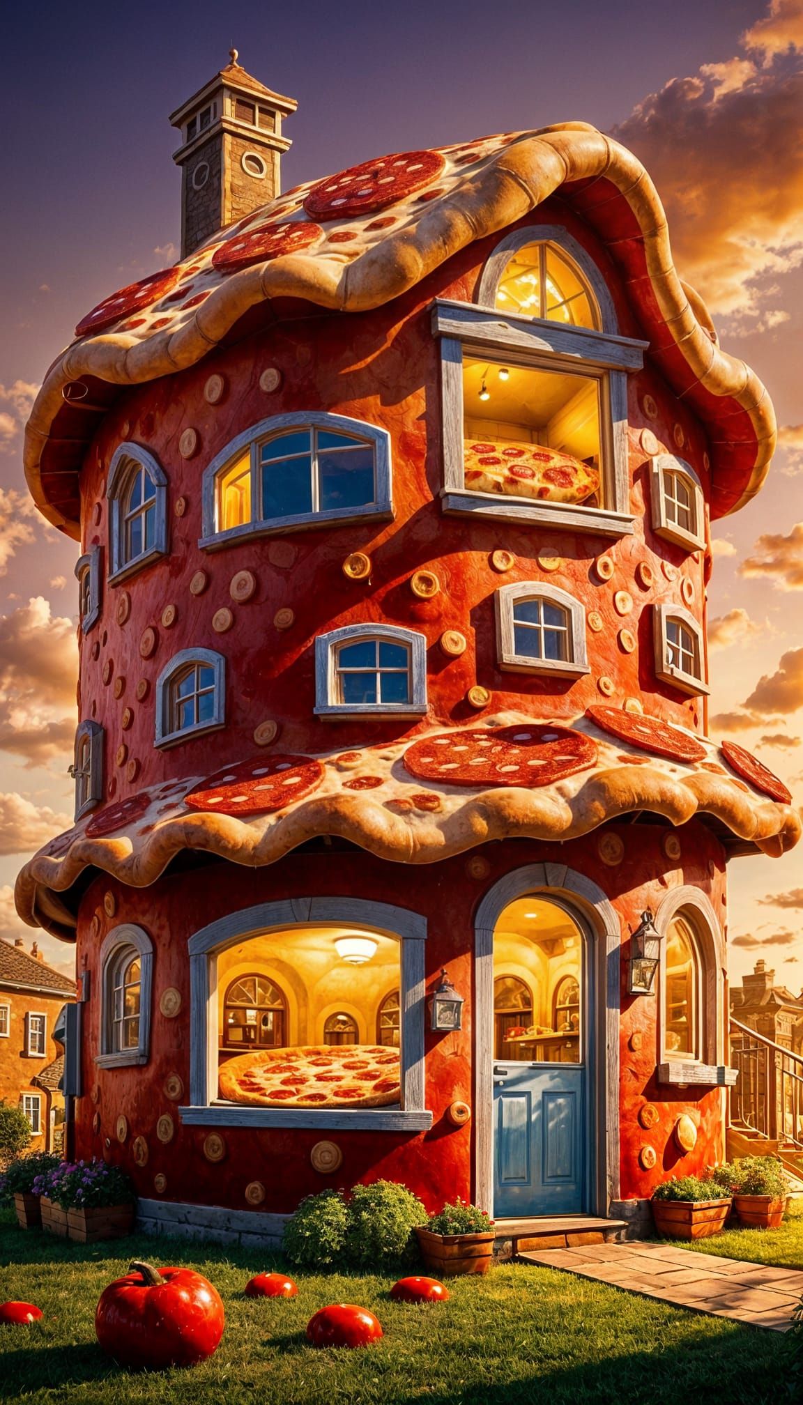 Giant Pepperoni Pizza House: An Edible Masterpiece