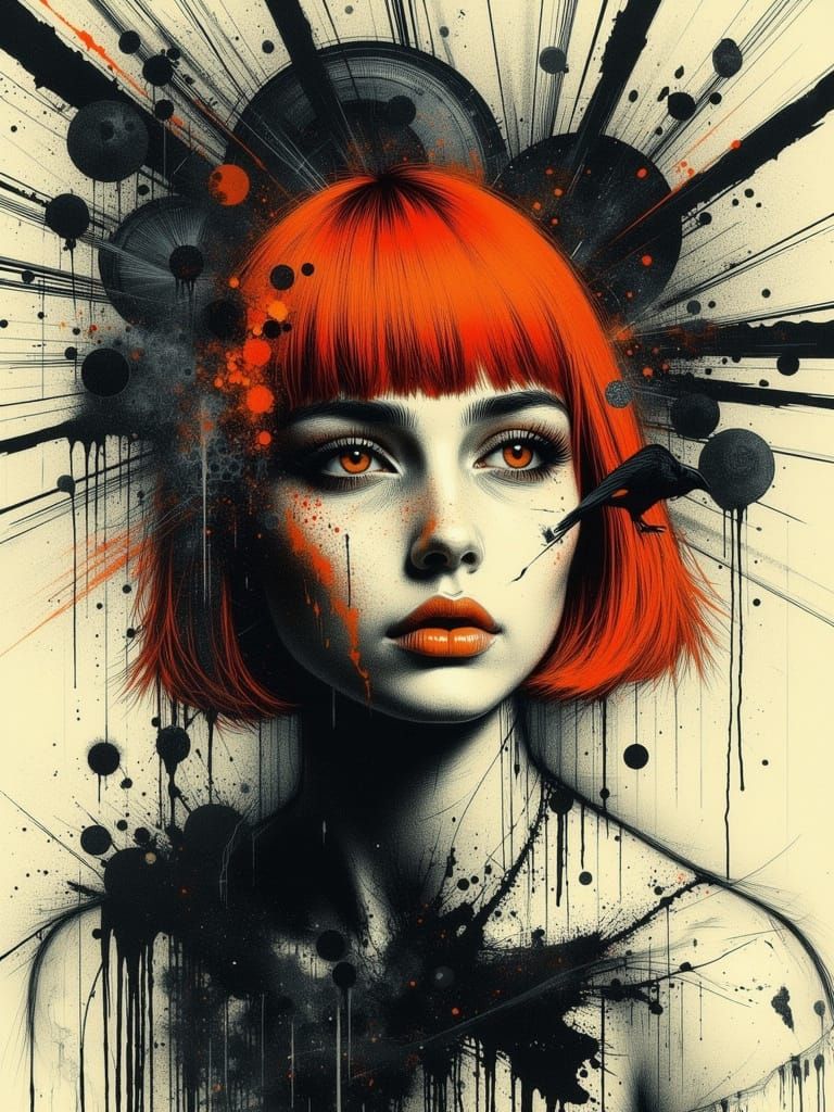 Surreal Gothic Portrait of a Melancholic Woman