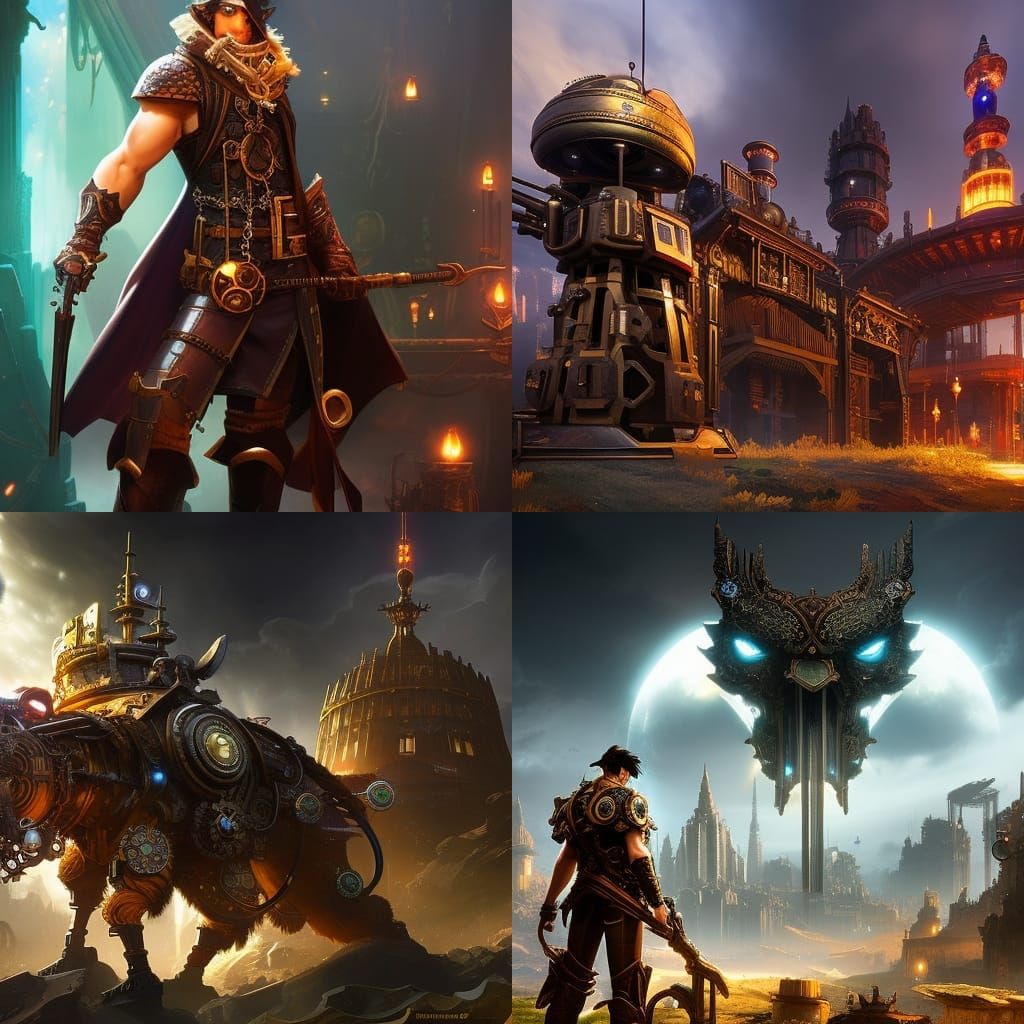 Steampunk Heracles Concept Art in 8K Resolution