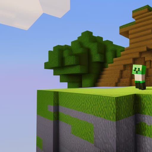Minecraft Scene in Pixar-style 3D Digital Art