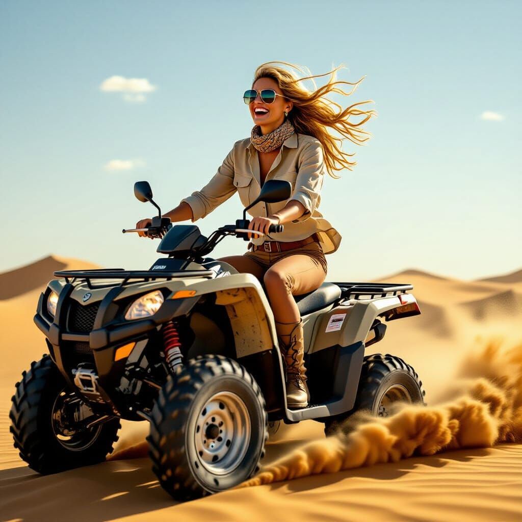 Sahara Desert Quad Ride in Cinematic Lighting