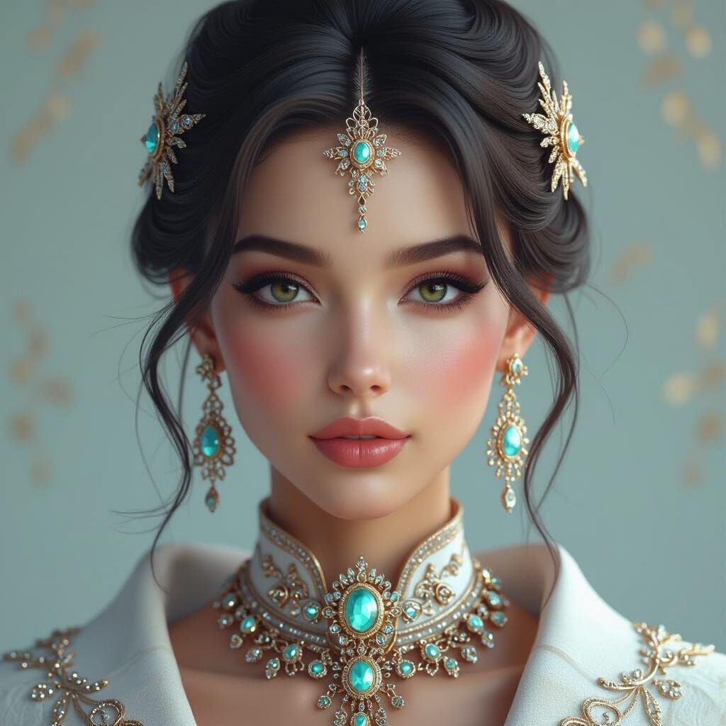 Futuristic Beauty: A Hyperrealistic Portrait