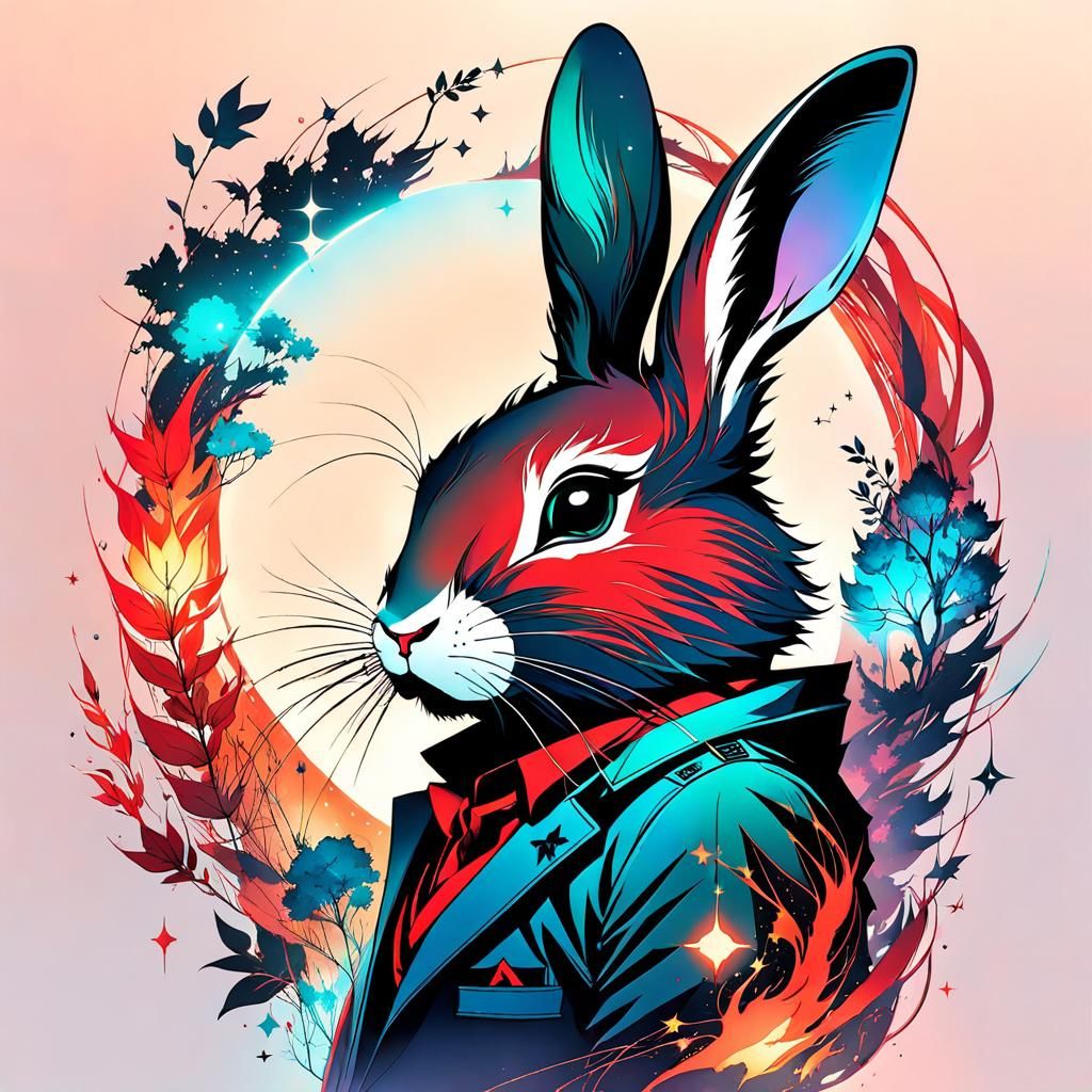 Magical Rabbit Constellation in Anime Style