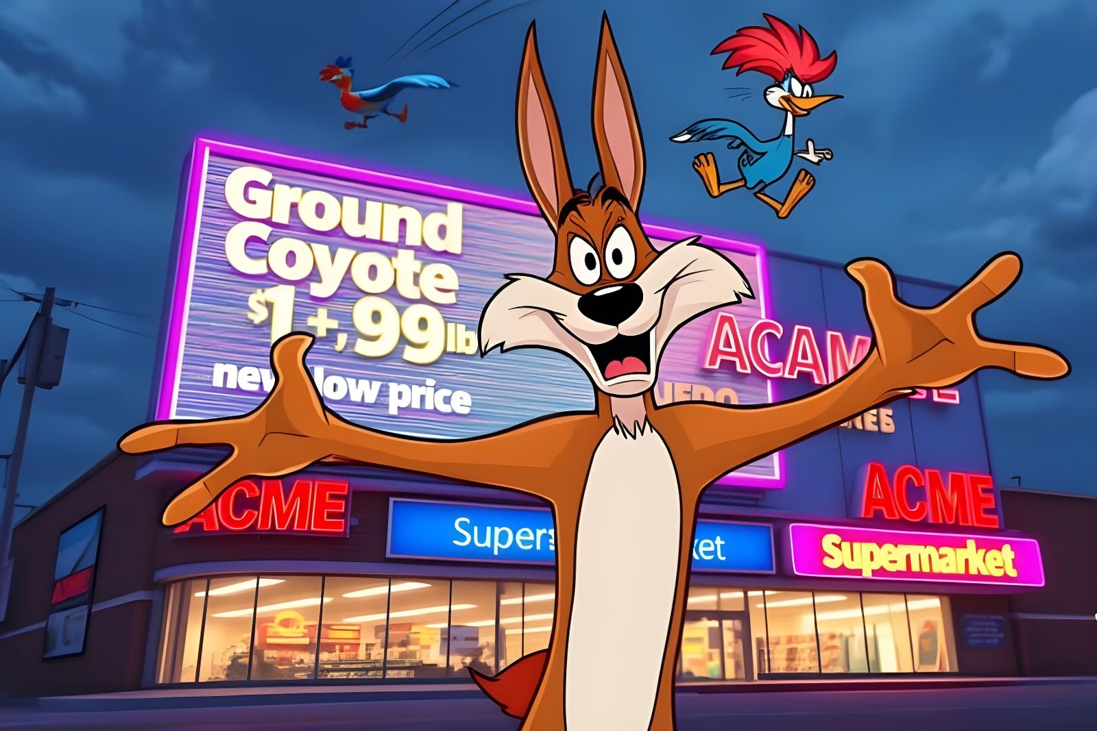 Wile E. Coyote Outsmarts the ACME Billboard Trap