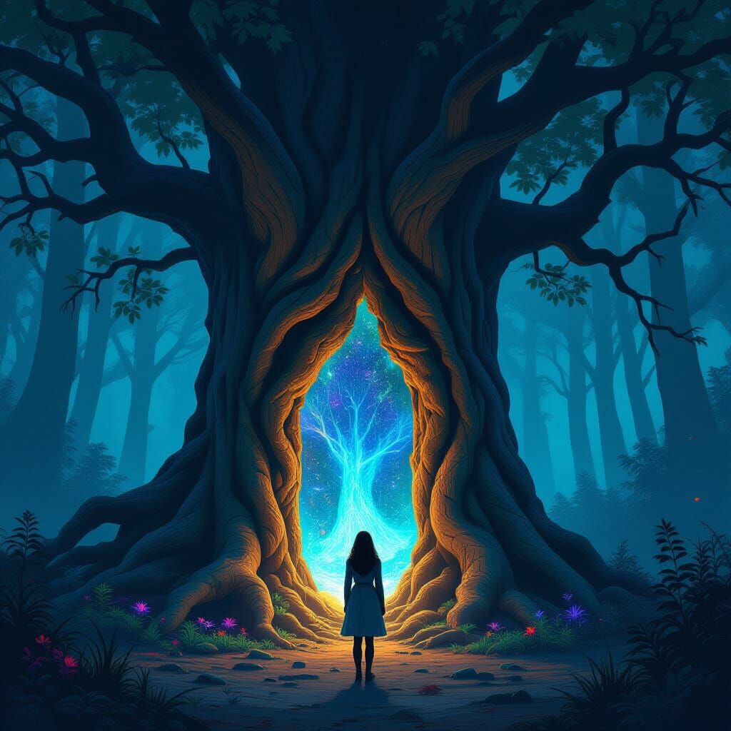 Ethereal Portal to Bioluminescent Alien World