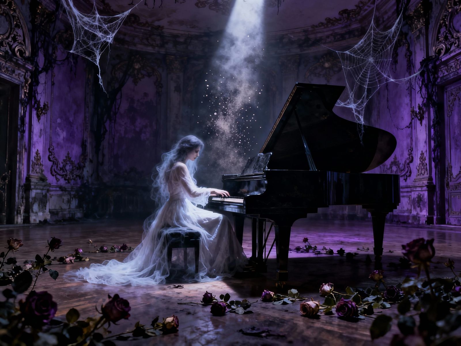 Ghostly Pianist in Forgotten Ballroom