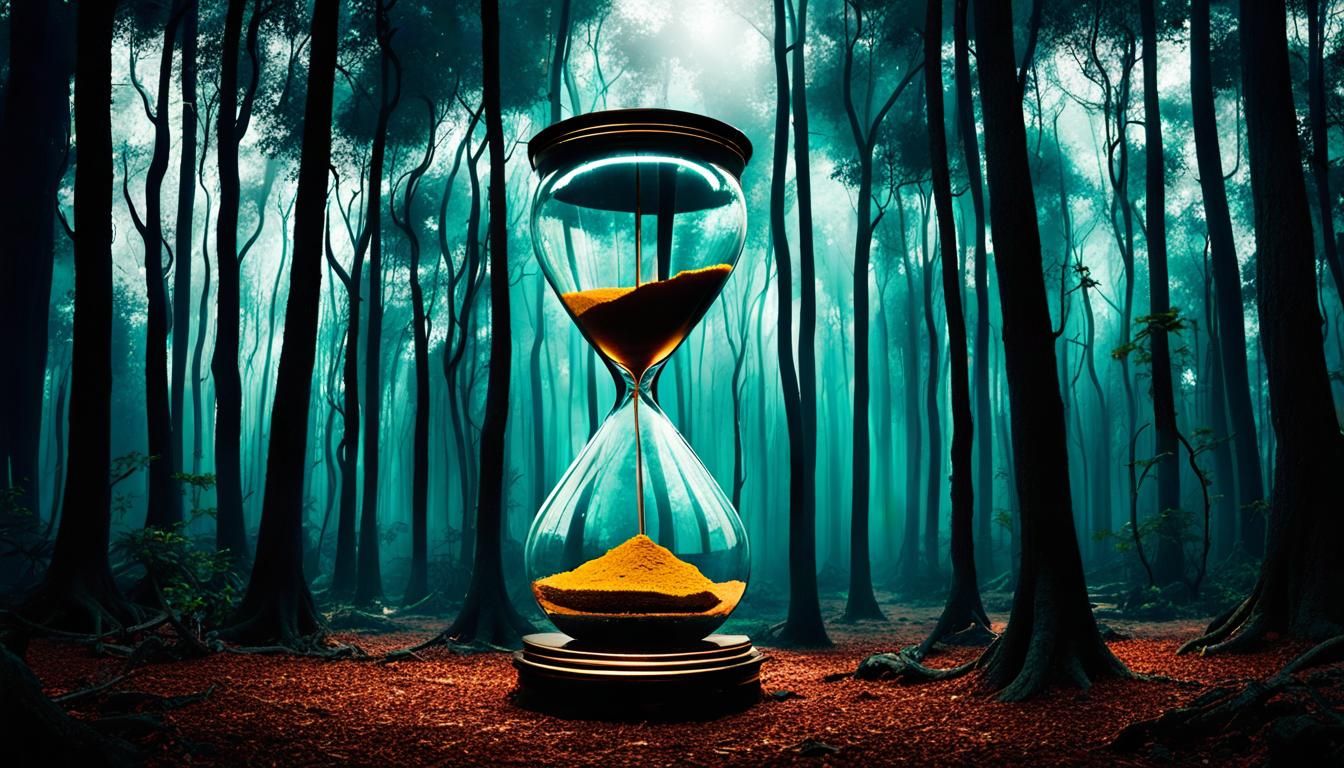 Surreal Distorted Hourglass in Art Brut Style