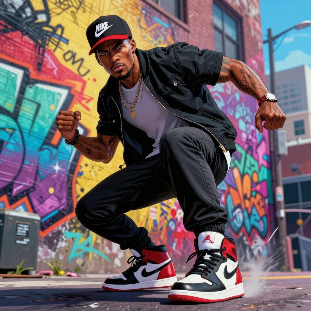 Miles Morales in Jordans and Nike Cap
