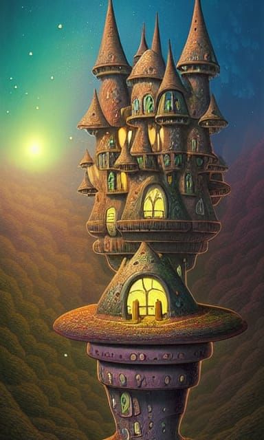 Cosmic Toadstool Castle in Parametric Neoclassical Style