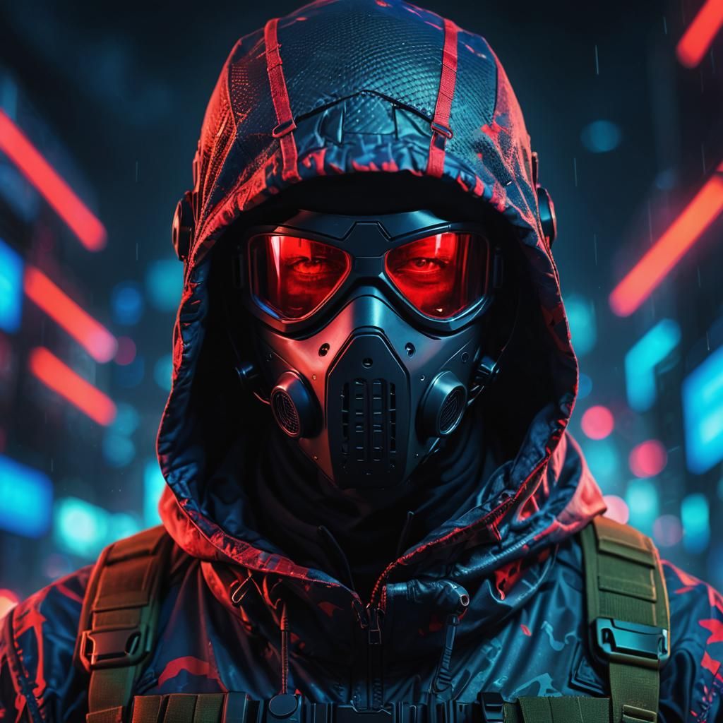 Futuristic Soldier Portrait in 3D Rendered Style