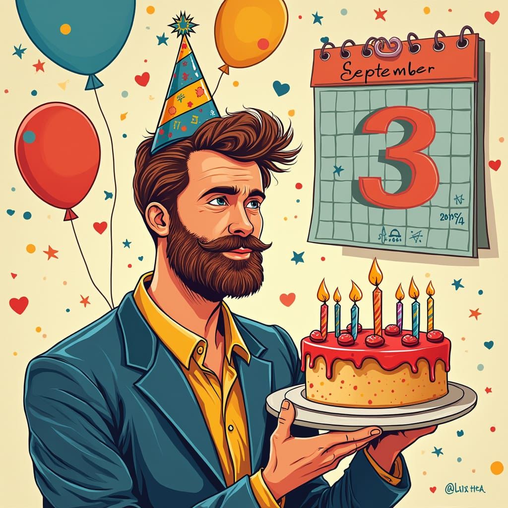 Vladislav's Birthday Celebration in Pop Surrealism