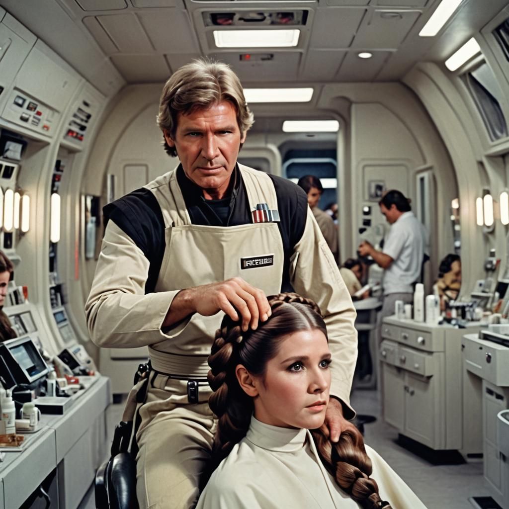 Harrison Ford Braids Princess Leia's Hair