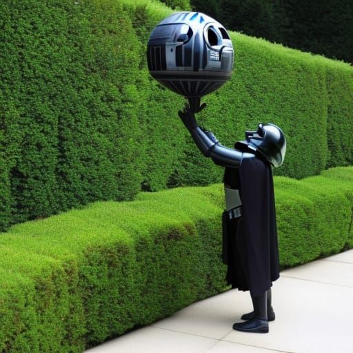 Darth Vader Hedges Death Star: Photorealistic Star Wars