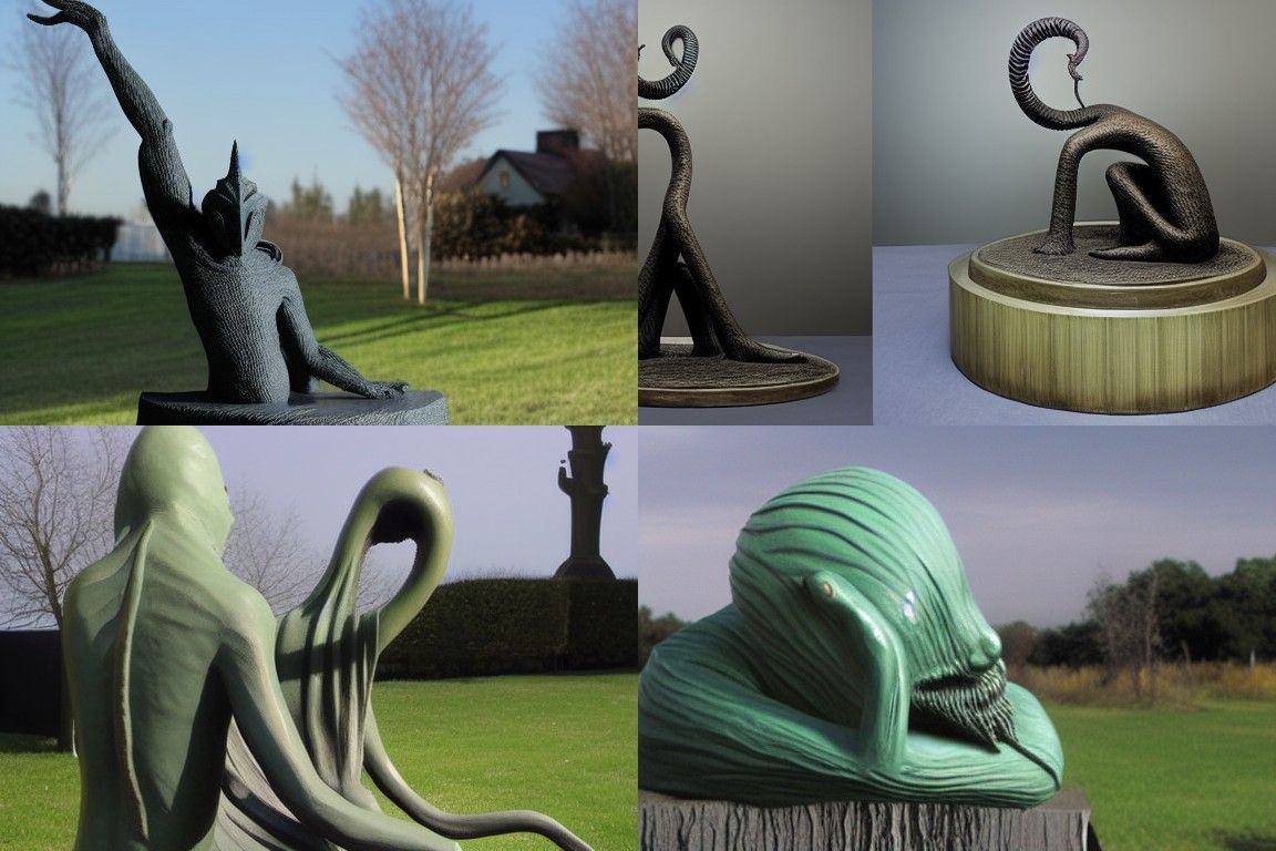 Nyarlathotep Bronze Sculpture in Edward Gorey Style