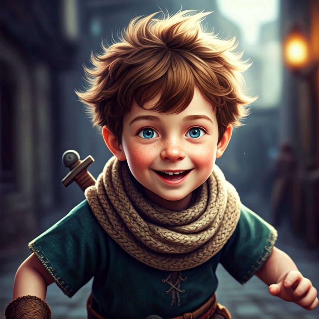 Energetic Young Warrior in a Triadic Color Scheme