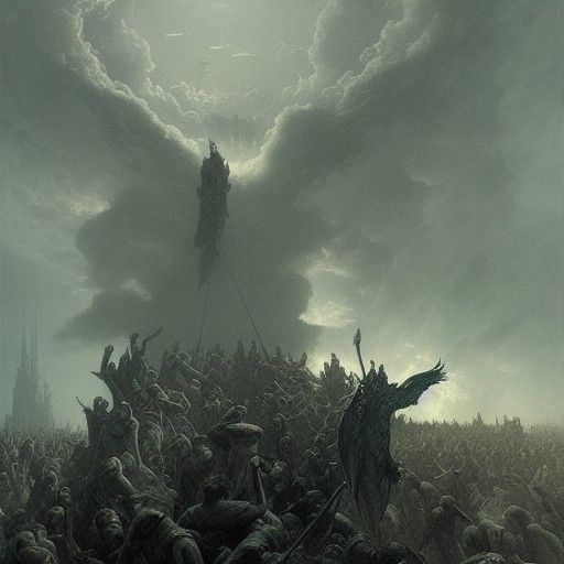 Futuristic Battle for Heaven: A Gothic Vision