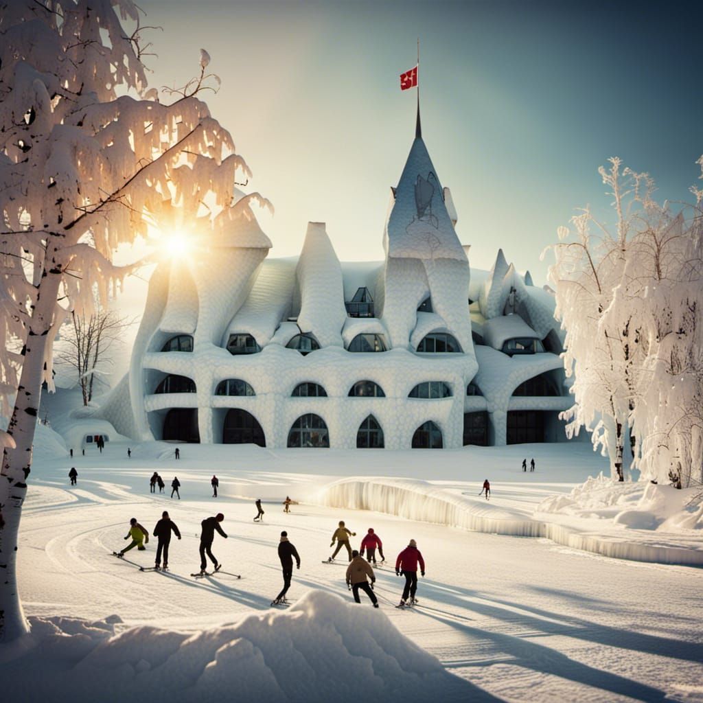 Quebec Ice Hotel: Winter Sun and Skaters